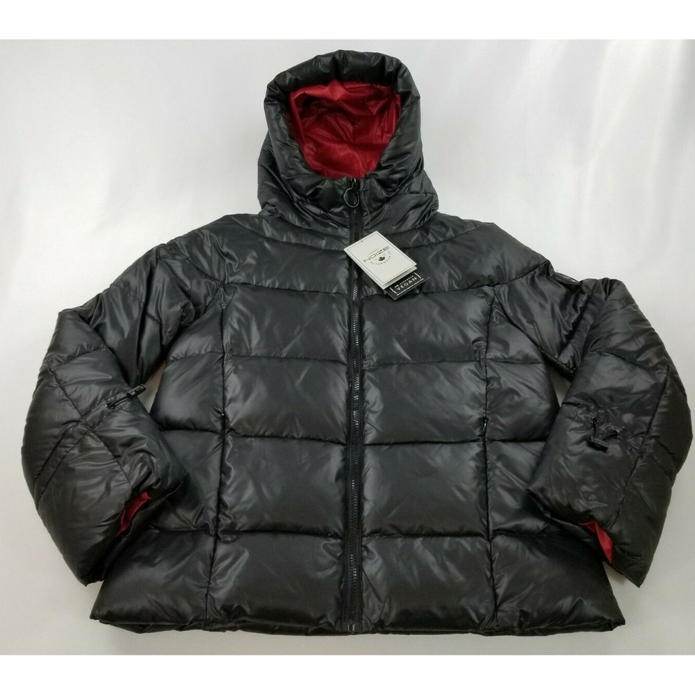 Noize Division women coat Canadian designer Gweyn puffer black red sz M $120
